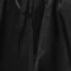 Pre Owned Brunello Cucinelli Black Satin Side Stripe Detail Trousers S