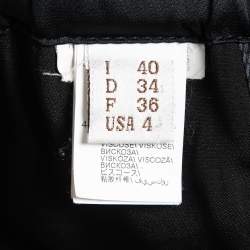 Pre Owned Brunello Cucinelli Black Satin Side Stripe Detail Trousers S