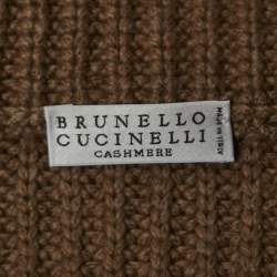Brunello Cucinelli Brown Cashmere Zip-Up Jacket XL
