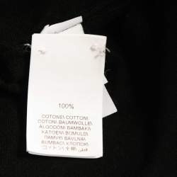 Pre Owned Brunello Cucinelli Black Cotton Knit V-Neck Jumper XL