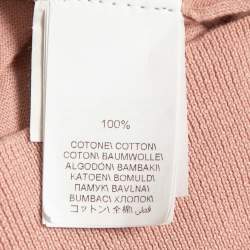 Pre Owned Brunello Cucinelli Pink Cotton Knit V-Neck Jumper XL