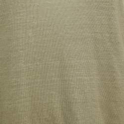 Brunello Cucinelli Green Linen Blend Beaded Sleeveless Top XS