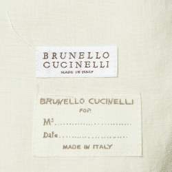 Pre Owned Brunello Cucinelli Cream Linen Blend Silk Interlined Blazer S