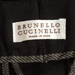 Brunello Cucinelli Black Wool Blend Cropped Trousers XS