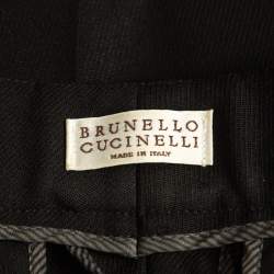 Brunello Cucinelli Black Wool Cropped Trousers S