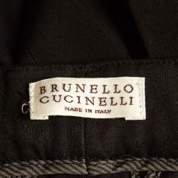 Pre Owned Brunello Cucinelli Black Cotton Flared Trousers S