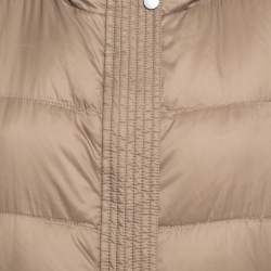 Pre Owned Brunello Cucinelli Brown Nylon Padded Hooded Gilet 2XL
