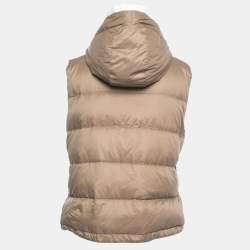Pre Owned Brunello Cucinelli Brown Nylon Padded Hooded Gilet 2XL
