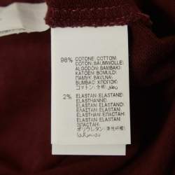 Brunello Cucinelli Burgundy Cotton Beaded Jogger Pants S
