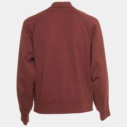 Brunello Cucinelli Burgundy Cotton Beaded Track Jacket XS