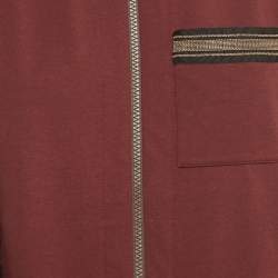 Brunello Cucinelli Burgundy Cotton Beaded Track Jacket XS