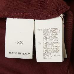 Brunello Cucinelli Burgundy Cotton Beaded Track Jacket XS