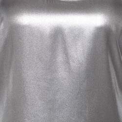 Brunello Cucinelli Silver Metallic Silk Tank Top L