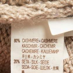 Pre Owned Brunello Cucinelli Grey Rib Knit Sequin Embellished Sleeveless Cardigan M