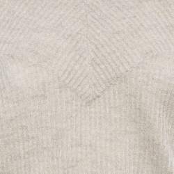 Brunello Cucinelli Grey Applique Lurex Knit V-Neck Sweater XS