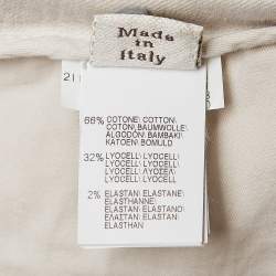 Pre Owned Brunello Cucinelli Cream Pleated Cotton Blend Formal Trousers S