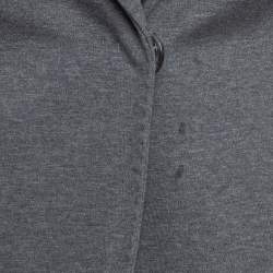 Pre Owned Brunello Cucinelli Grey Knit Flared Blazer XS