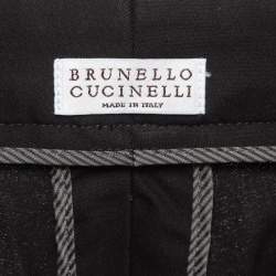 Pre Owned Brunello Cucinelli Black Embellished Gabardine Trousers L