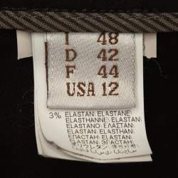 Pre Owned Brunello Cucinelli Black Embellished Gabardine Trousers L