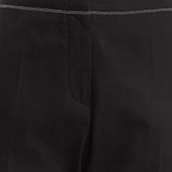Pre Owned Brunello Cucinelli Black Embellished Gabardine Trousers L
