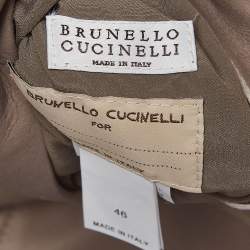 Brunello Cucinelli Tan Reversible Hooded Shearling Coat XL