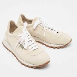 Pre Owned Brunello Cucinelli Grey Suede Lace Up Sneakers Size 40