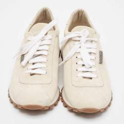 Pre Owned Brunello Cucinelli Grey Suede Lace Up Sneakers Size 40