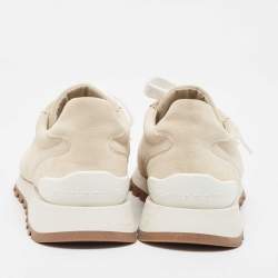 Pre Owned Brunello Cucinelli Grey Suede Lace Up Sneakers Size 40