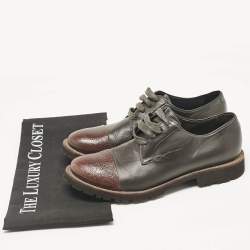 Brunello Cucinelli Two Tone Leather Lace Up Oxfords Size 37