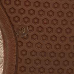 Pre Owned Brunello Cucinelli Beige Glitter Fabric Low Top Sneakers Size 38