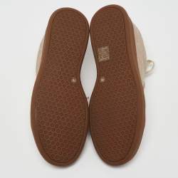 Pre Owned Brunello Cucinelli Beige Glitter Fabric Low Top Sneakers Size 38