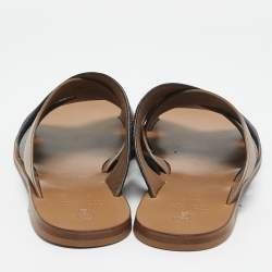 Brunello Cucinelli Multicolor Beads and Leather Crossover Flat Sandals Size 40