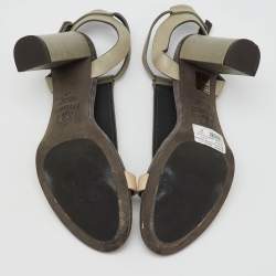 Brunello Cucinelli Multicolor Leather and Beads T-Strap Sandals Size 40