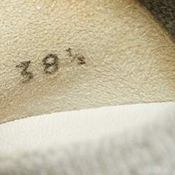 Pre Owned Brunello Cucinelli Grey/Silver Suede and Mesh Low Top Sneakers Size 38.5