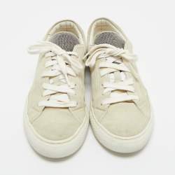 Pre Owned Brunello Cucinelli Grey Suede Low Top Sneakers Size 40