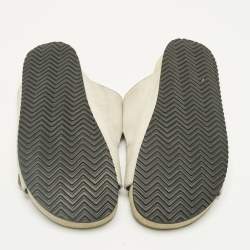 Pre Owned Brunello Cucinelli Off White Suede Flat Slide Sandals Size 38.5