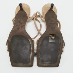 مملوكة مسبقًا صندل سيور كاحل بروينلو كوتشينيللي شامواه بيج مقاس 38