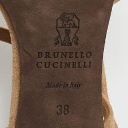 مملوكة مسبقًا صندل سيور كاحل بروينلو كوتشينيللي شامواه بيج مقاس 38