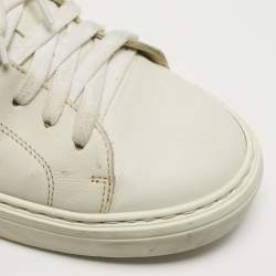 Pre Owned Brunello Cucinelli Size 40 Burgundy/White Leather Lace Up Sneakers