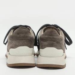 Pre Owned Brunello Cucinelli Size 38 Multicolor Suede and Wool Low Top Sneakers