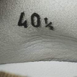 Pre Owned Brunello Cucinelli Monili Size 40.5 Grey/Beige  Satin and Suede Lace Up Sneakers