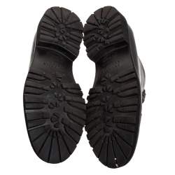 Pre Owned Brunello Cucinelli Dark Grey/Brown Leather Cap Toe Lace Oxfords Size 37