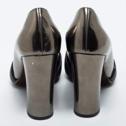 Brunello Cucinelli Metallic Patent Block Heel Pumps Size 39