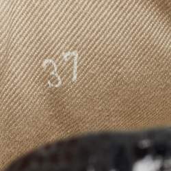 Pre Owned Brunello Cucinelli Grey Suede and Leather Embellished Low Top Sneakers Size 37