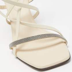 Brunello Cucinelli Cream Leather Monili Sandals Size 40