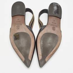 Brunello Cucinelli Black Leather Slingback Flats Size 37