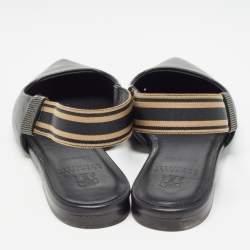 Brunello Cucinelli Black Leather Slingback Flats Size 37