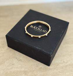 مملوكة مسبقًا Buccellati Macri Classica Bracelet Yellow Gold Brushed Finish 10 Diamonds 5 mm Size 17