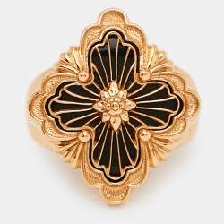 Pre Owned خاتم بوتشيلاتي أوبرا تول أونيكس من الذهب الوردي عيار 18 بمقاس 53