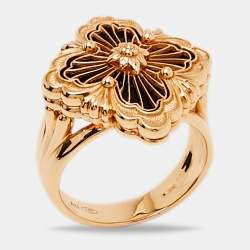 Pre Owned خاتم بوتشيلاتي أوبرا تول أونيكس من الذهب الوردي عيار 18 بمقاس 53